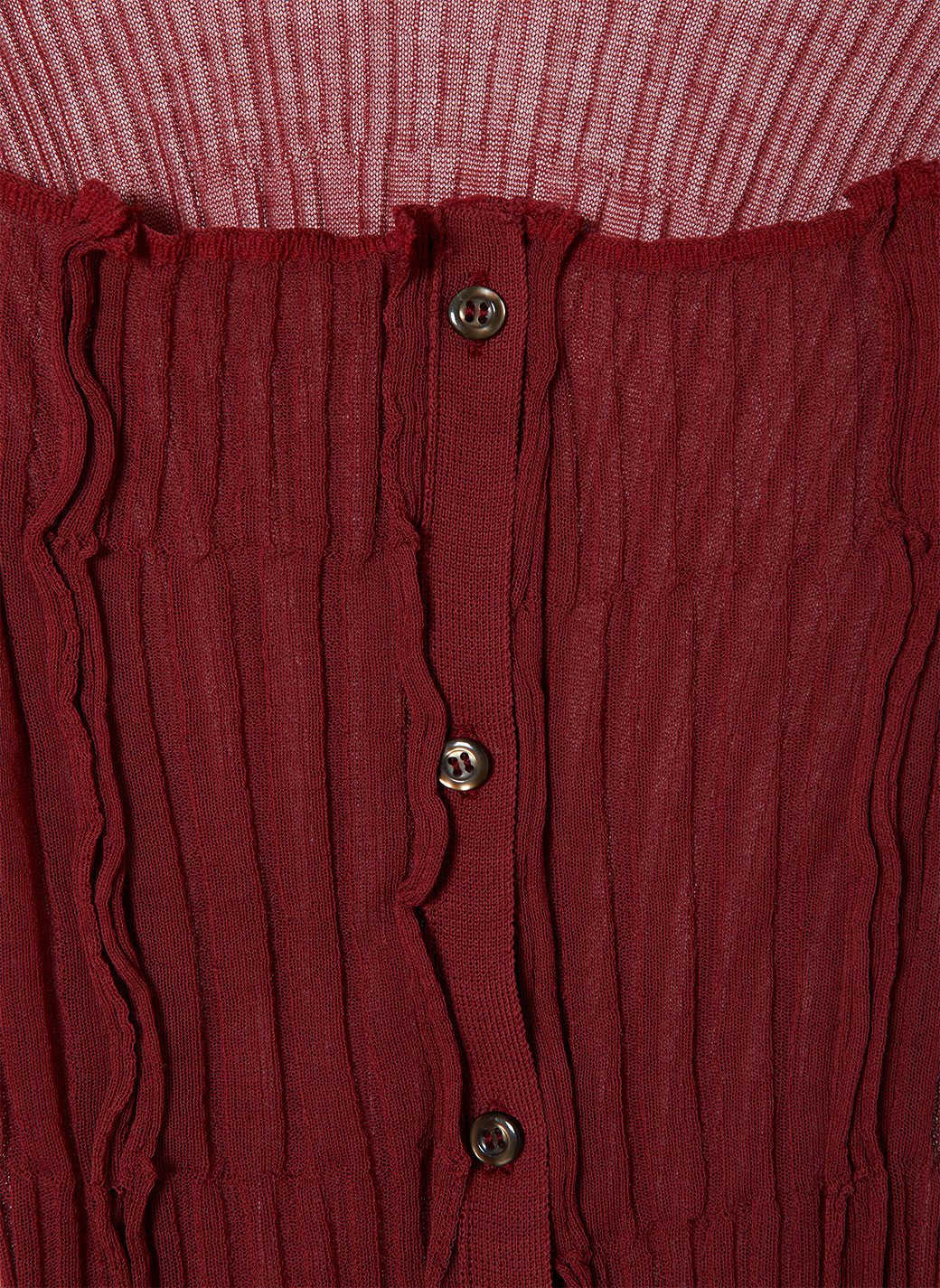 Sheer Ribbed Knit Cardigan 詳細画像 Red 3