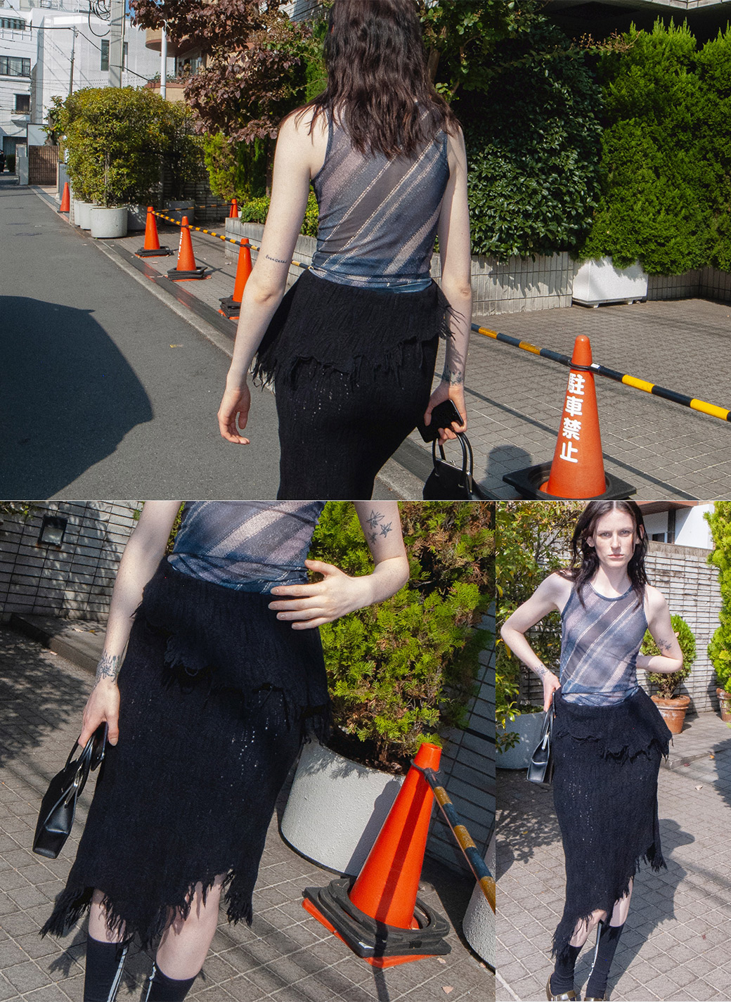 Zigzag Lace Knit Skirt 詳細画像 Black 1