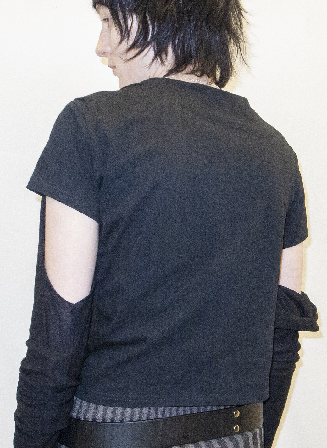 Knit Sleeve Tee 詳細画像 Black 3