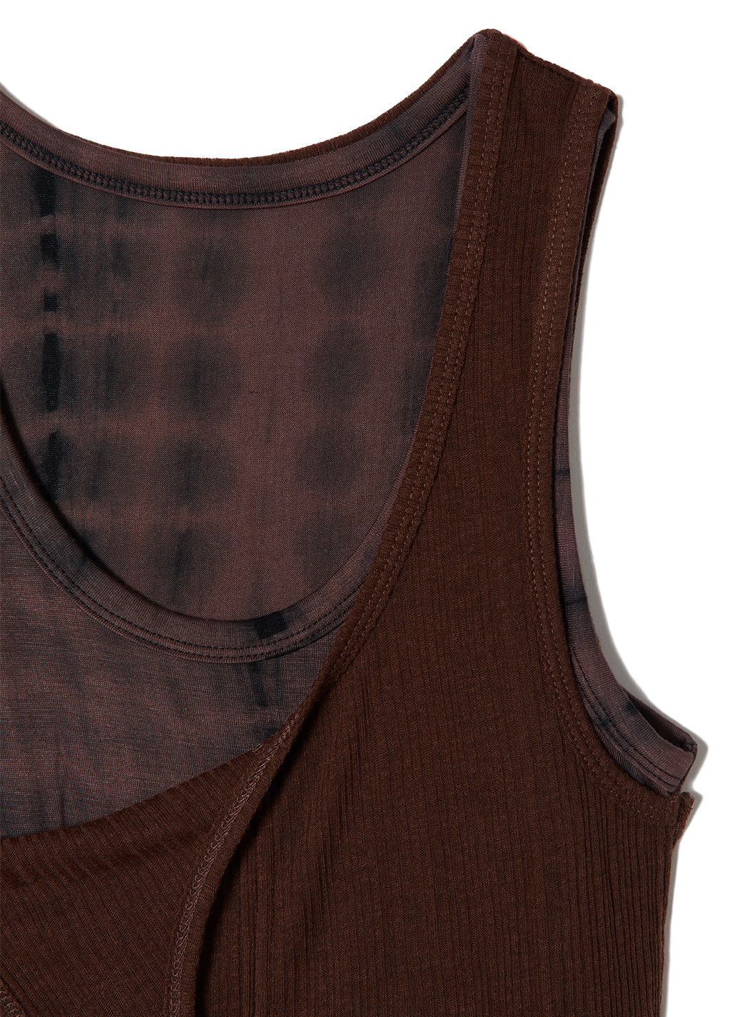 Off Strap Layered Tank Top 詳細画像 Brown 3