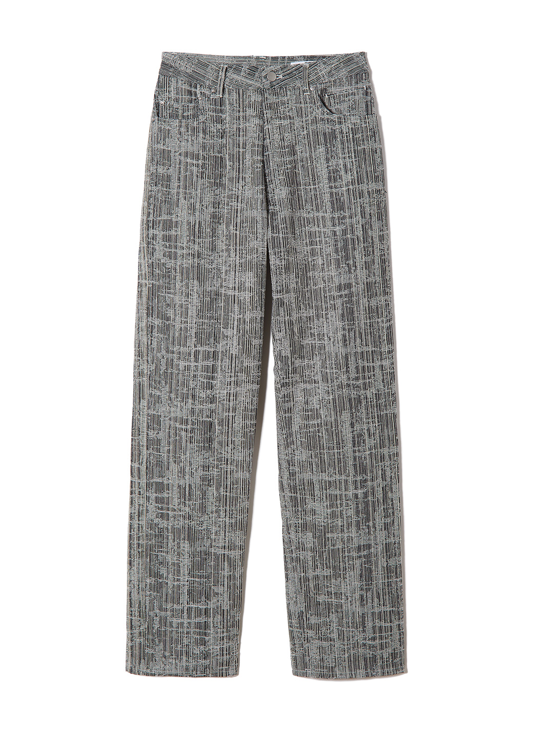 Scratched Jacquard Pants - Loose Straight