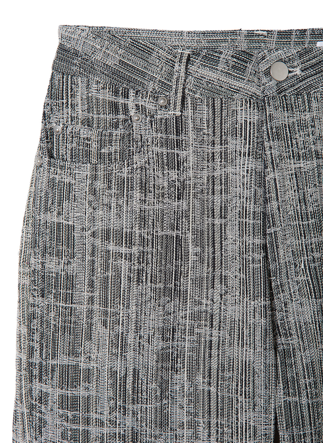 Scratched Jacquard Pants - Loose Straight 詳細画像 Black 3