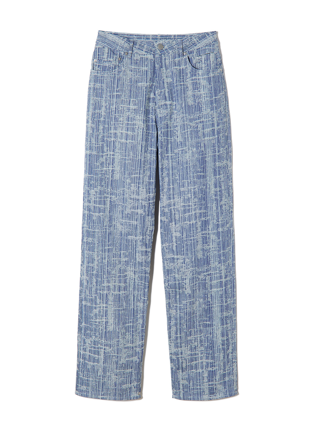 Scratched Jacquard Pants - Loose Straight 詳細画像 Blue 1