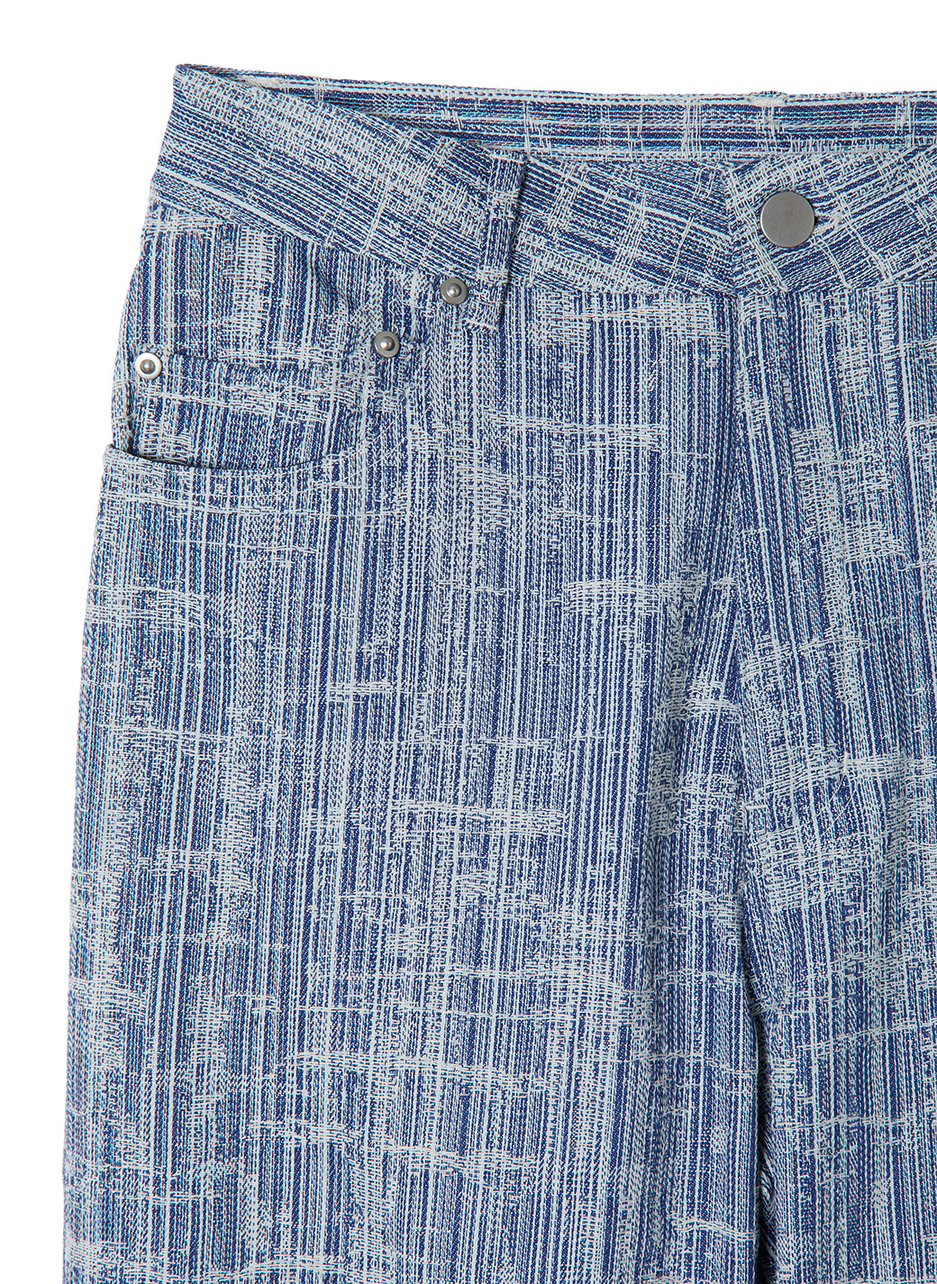 Scratched Jacquard Pants - Loose Straight 詳細画像 Blue 3