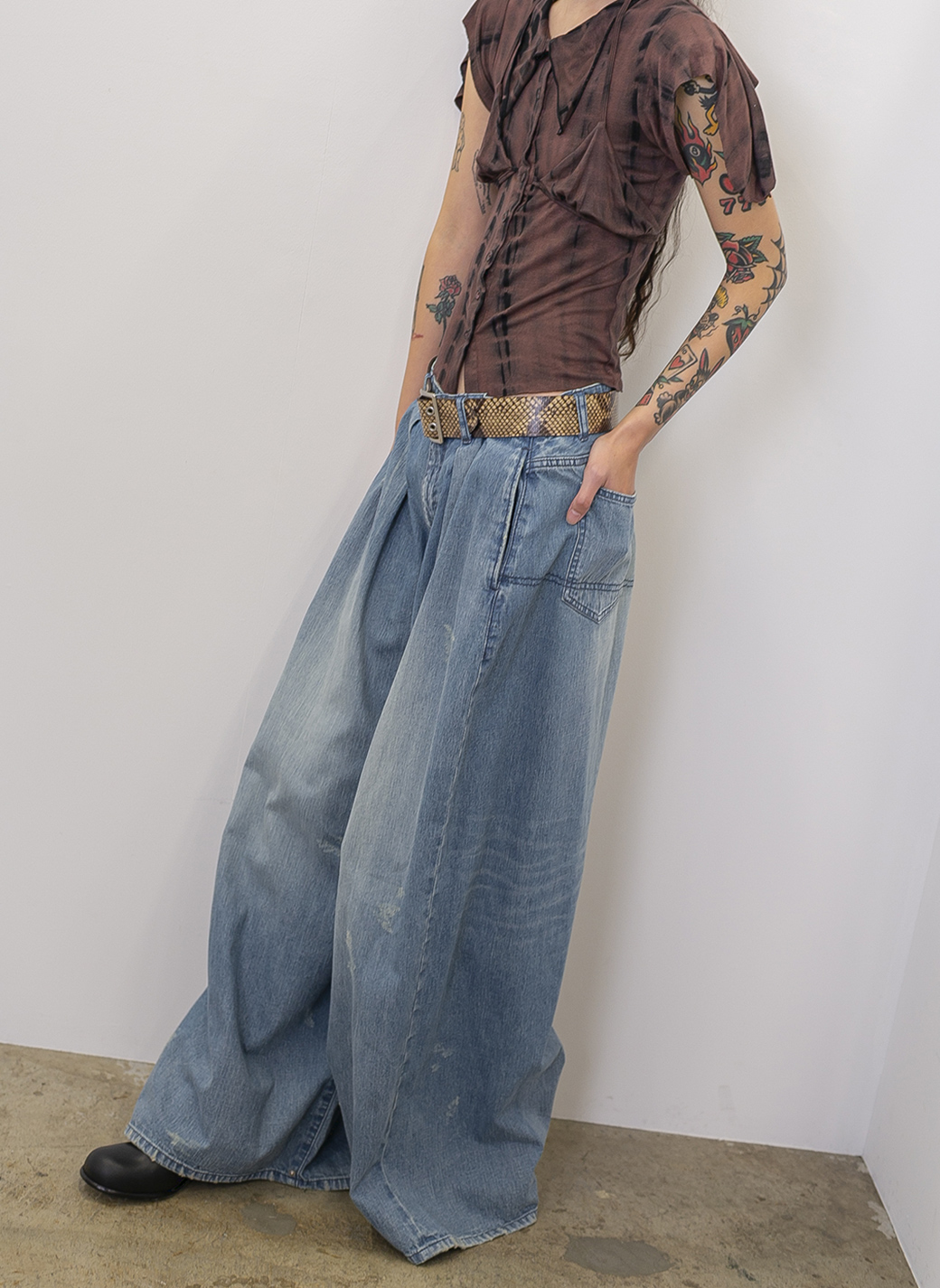 Low-rise Wide-leg Denim 詳細画像 Blue 1