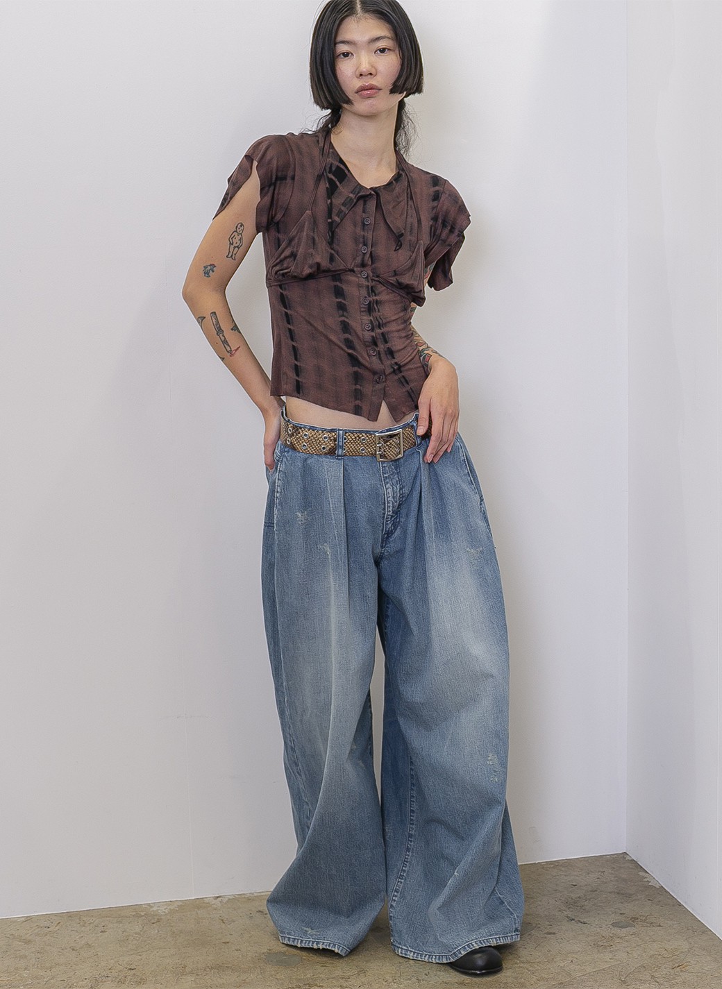 Low-rise Wide-leg Denim 詳細画像 Blue 2