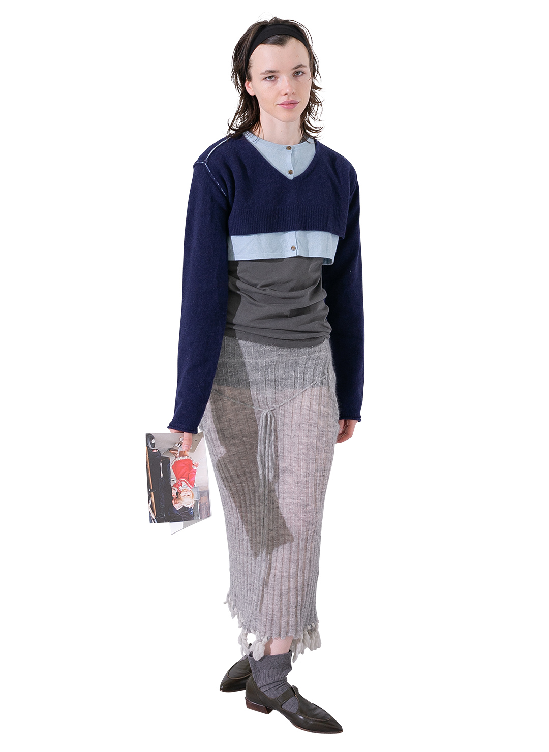 Twin Layered Knit Sweater 詳細画像 Navy 2