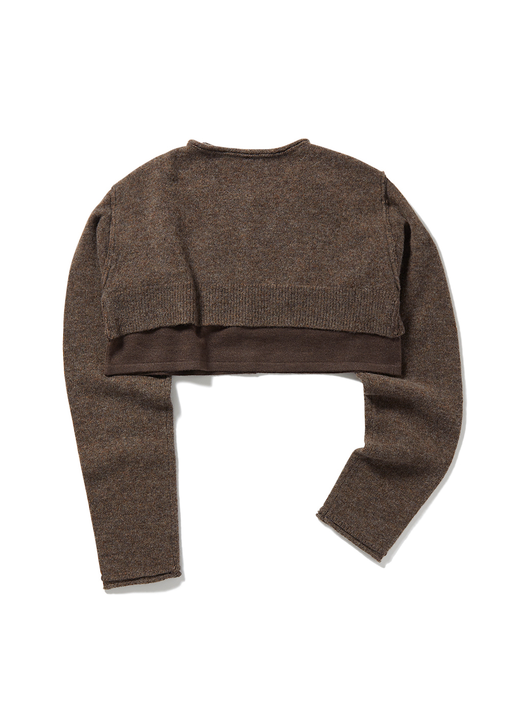 Twin Layered Knit Sweater 詳細画像 Brown 2