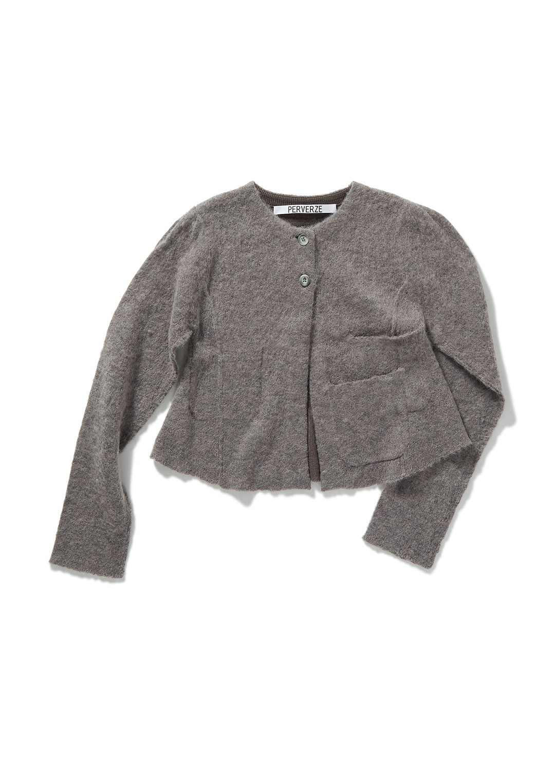 Retouched Pocket Mohair Blend Cardigan 詳細画像 Gray 1