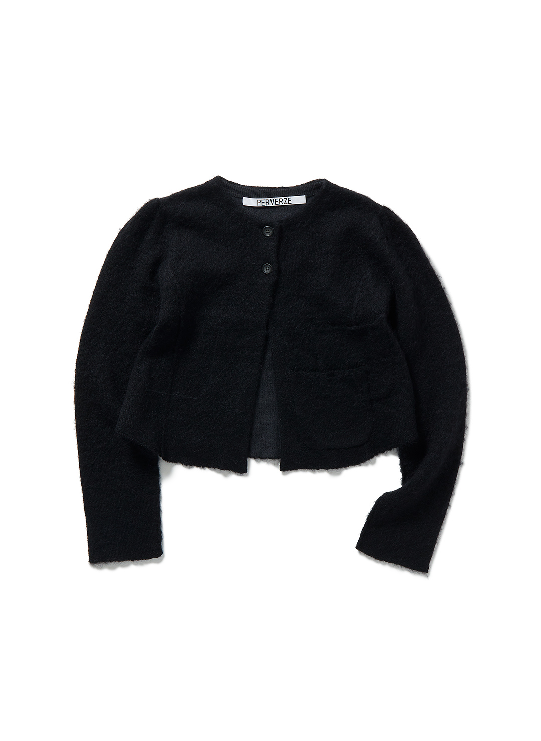 Retouched Pocket Mohair Blend Cardigan 詳細画像 Black 1