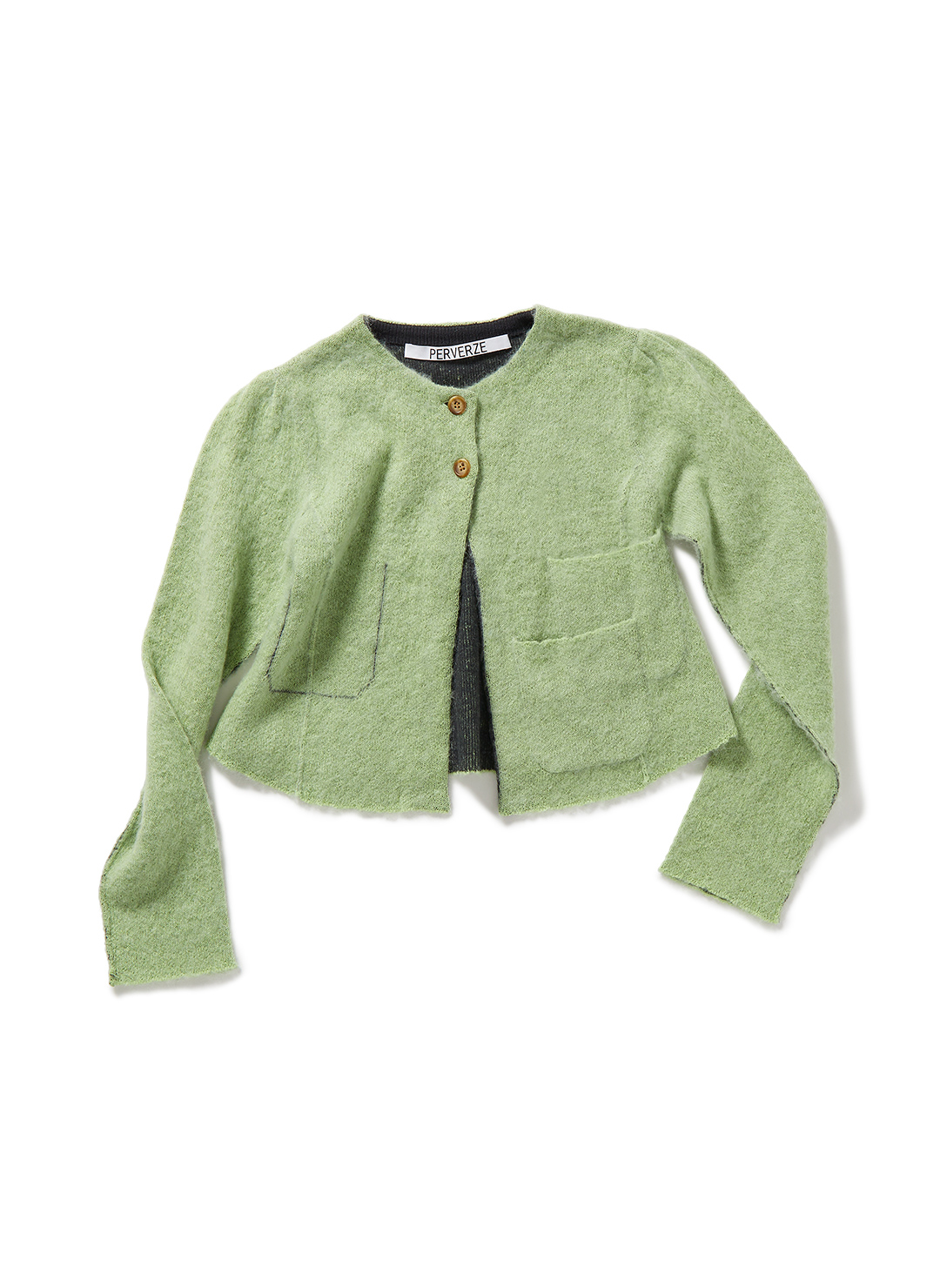 Retouched Pocket Mohair Blend Cardigan 詳細画像 Green 1