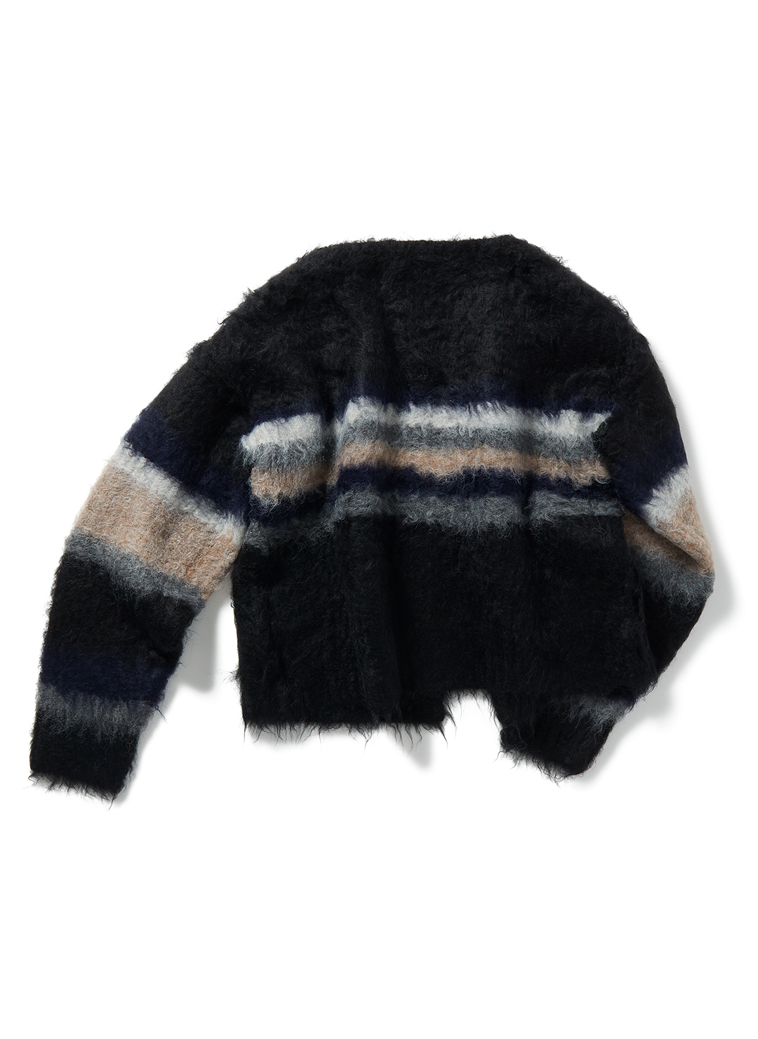 Double Stripe Knit Cardigan 詳細画像 Black 2