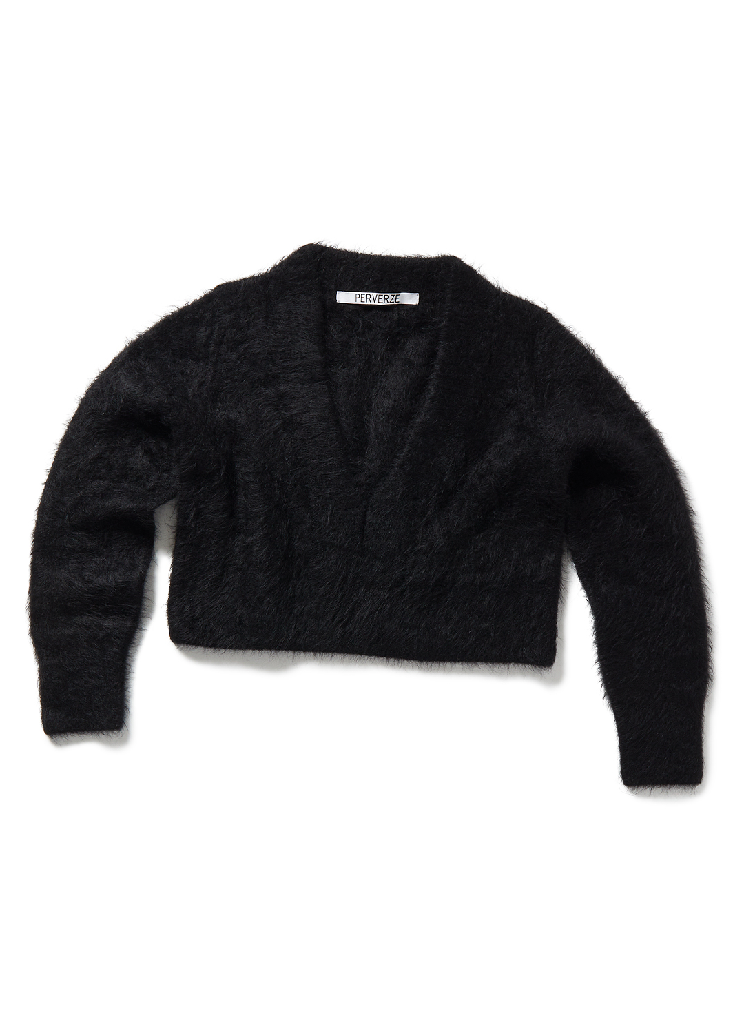 Hairy Alpaca V-neck Sweater 詳細画像 Black 1