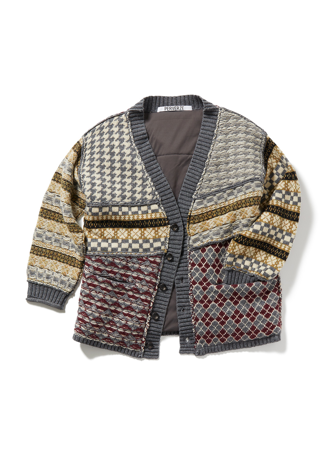 Patch Block Cardigan 詳細画像 Yellow 1