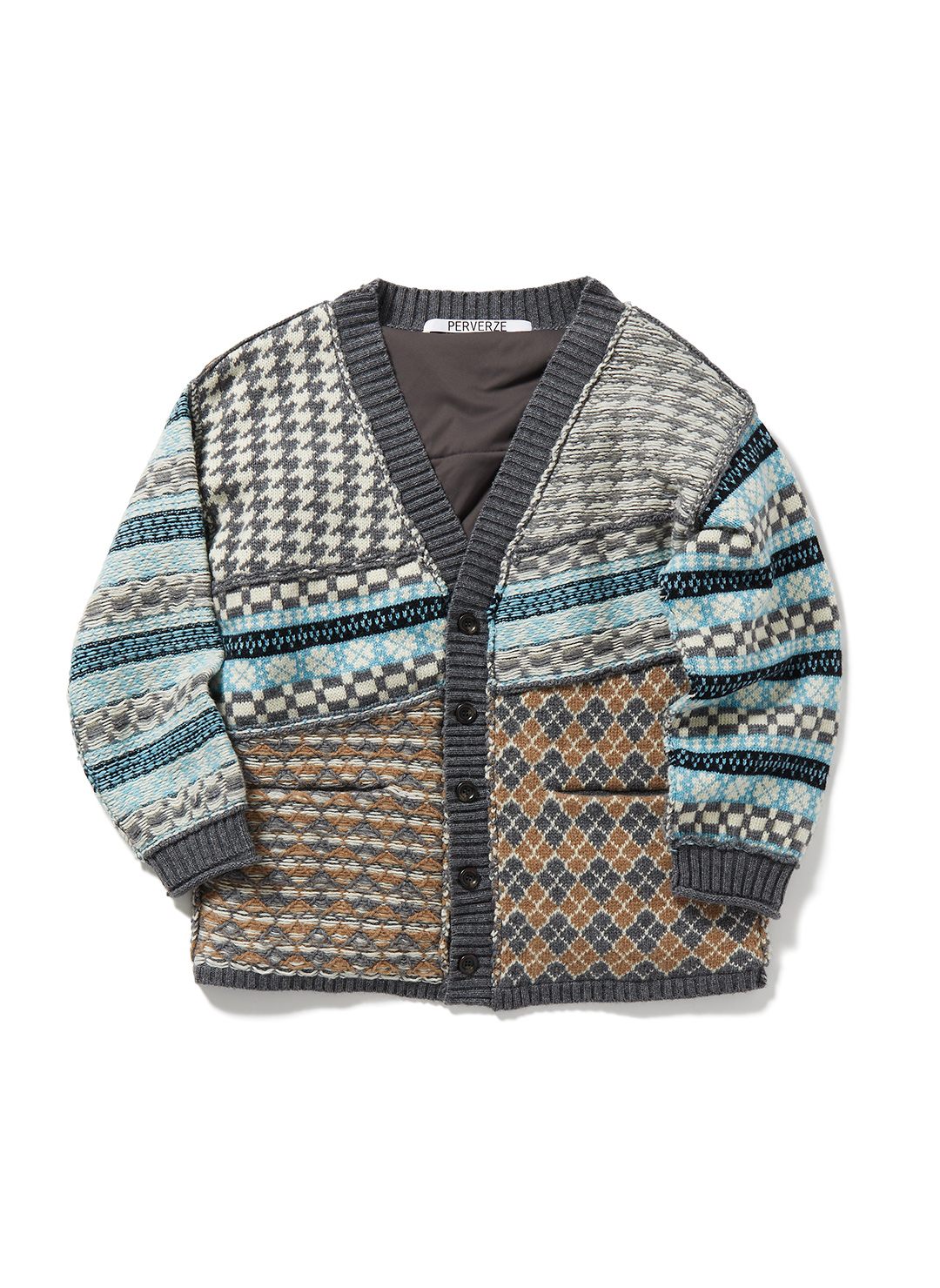 Patch Block Cardigan 詳細画像 Blue 1