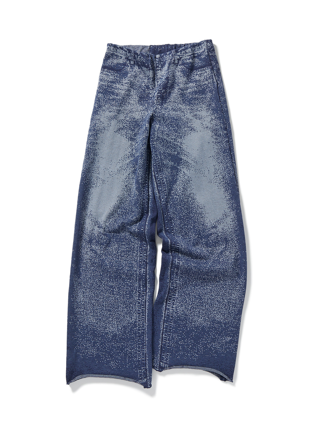 Wide Straight Denim Knit Pants