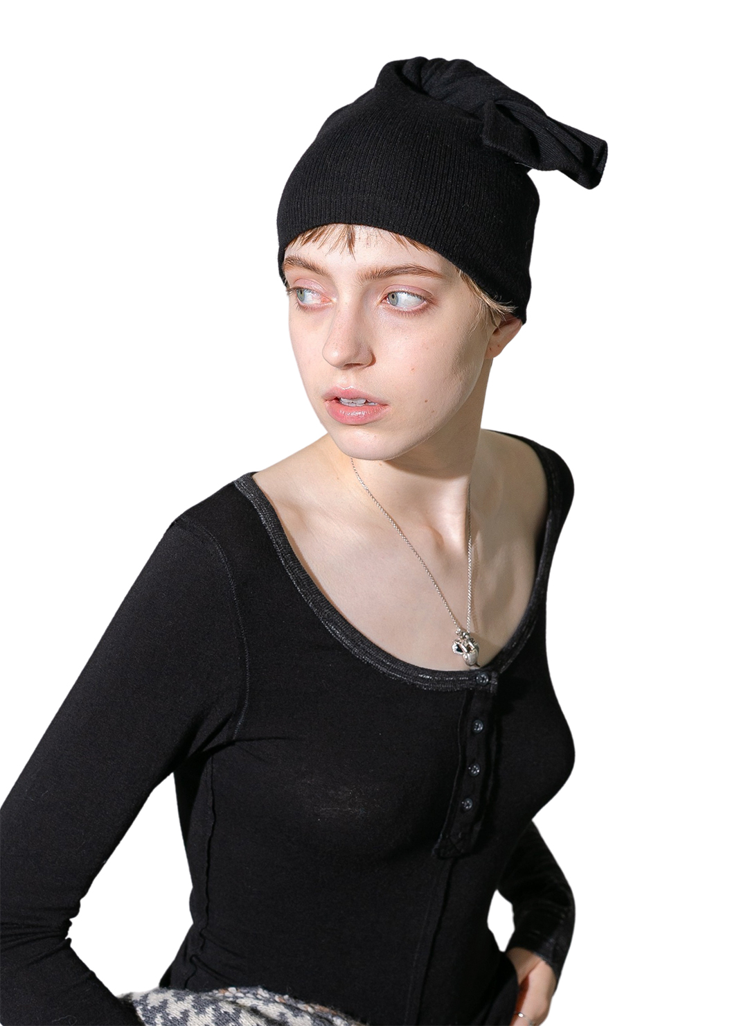 Knit Cap and Scarf 詳細画像 Black 1