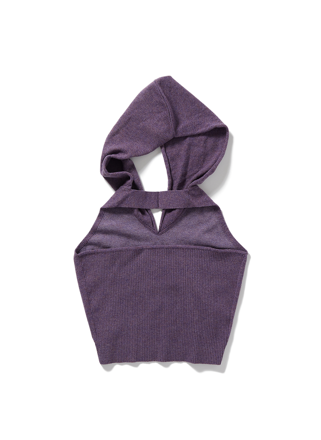 Cropped Hoodie Knit Top 詳細画像 Purple 2