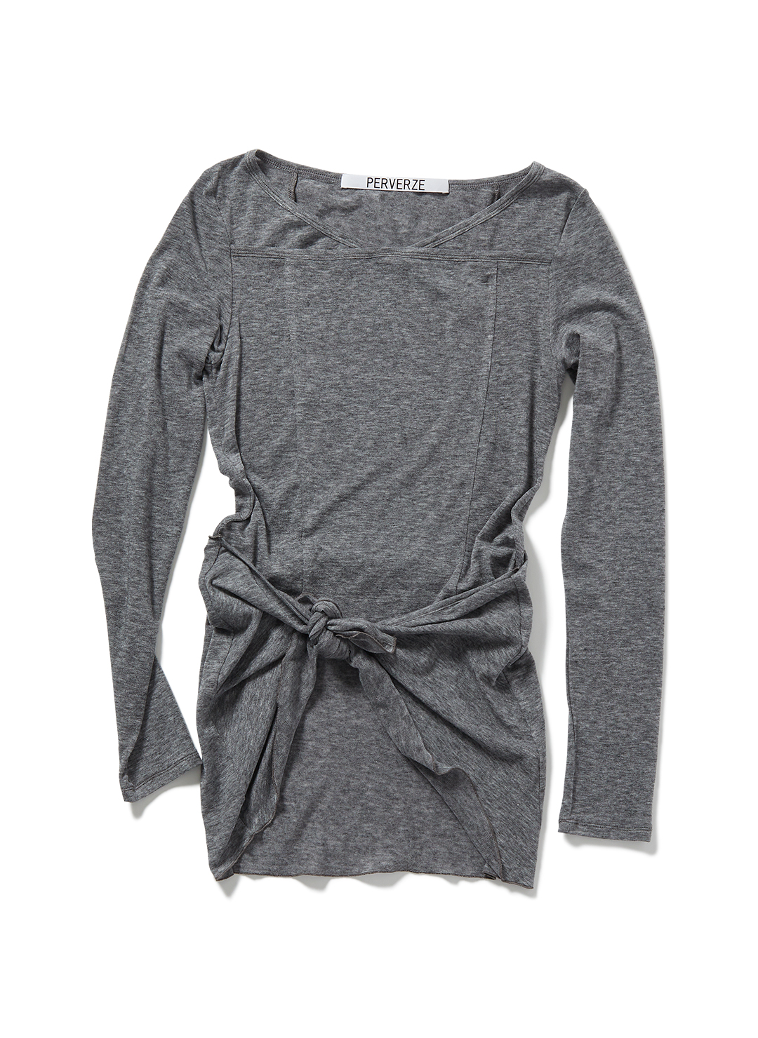 Waist Wrap Long Tee 詳細画像 Gray 1