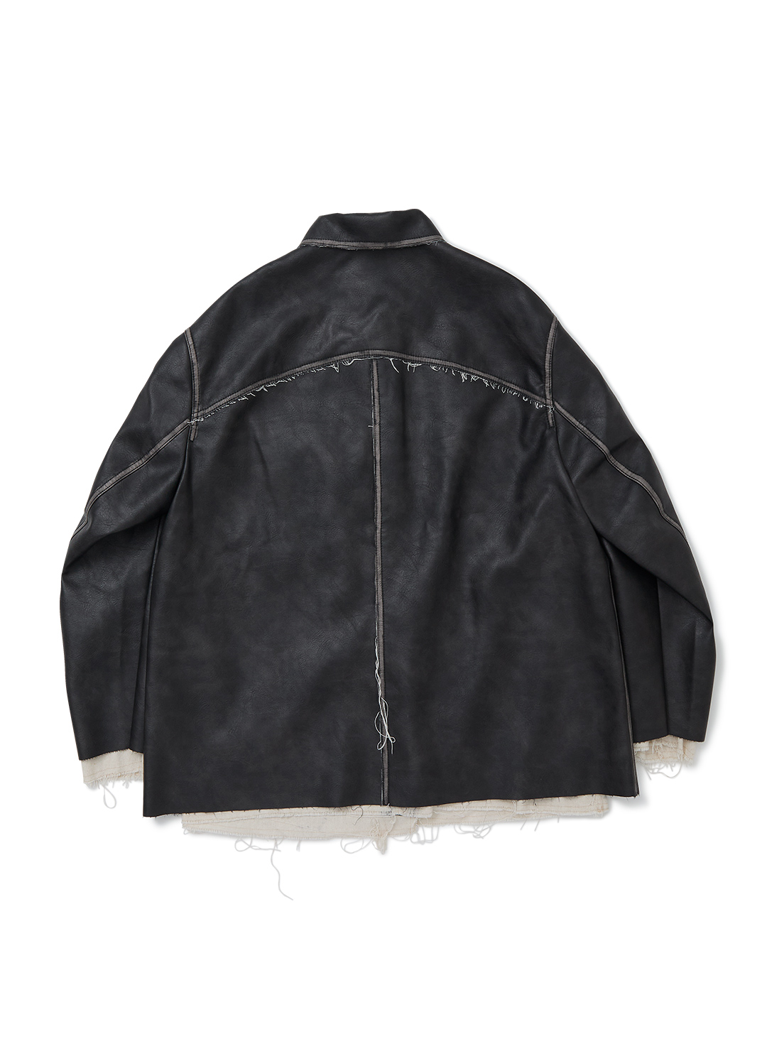 Washed Leather Jacket	 詳細画像 Black 2