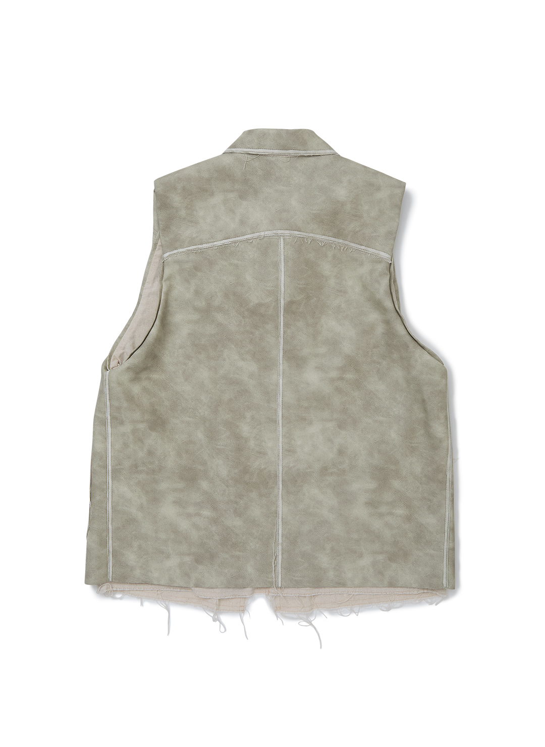 Washed Leather Vest 詳細画像 Gray 2