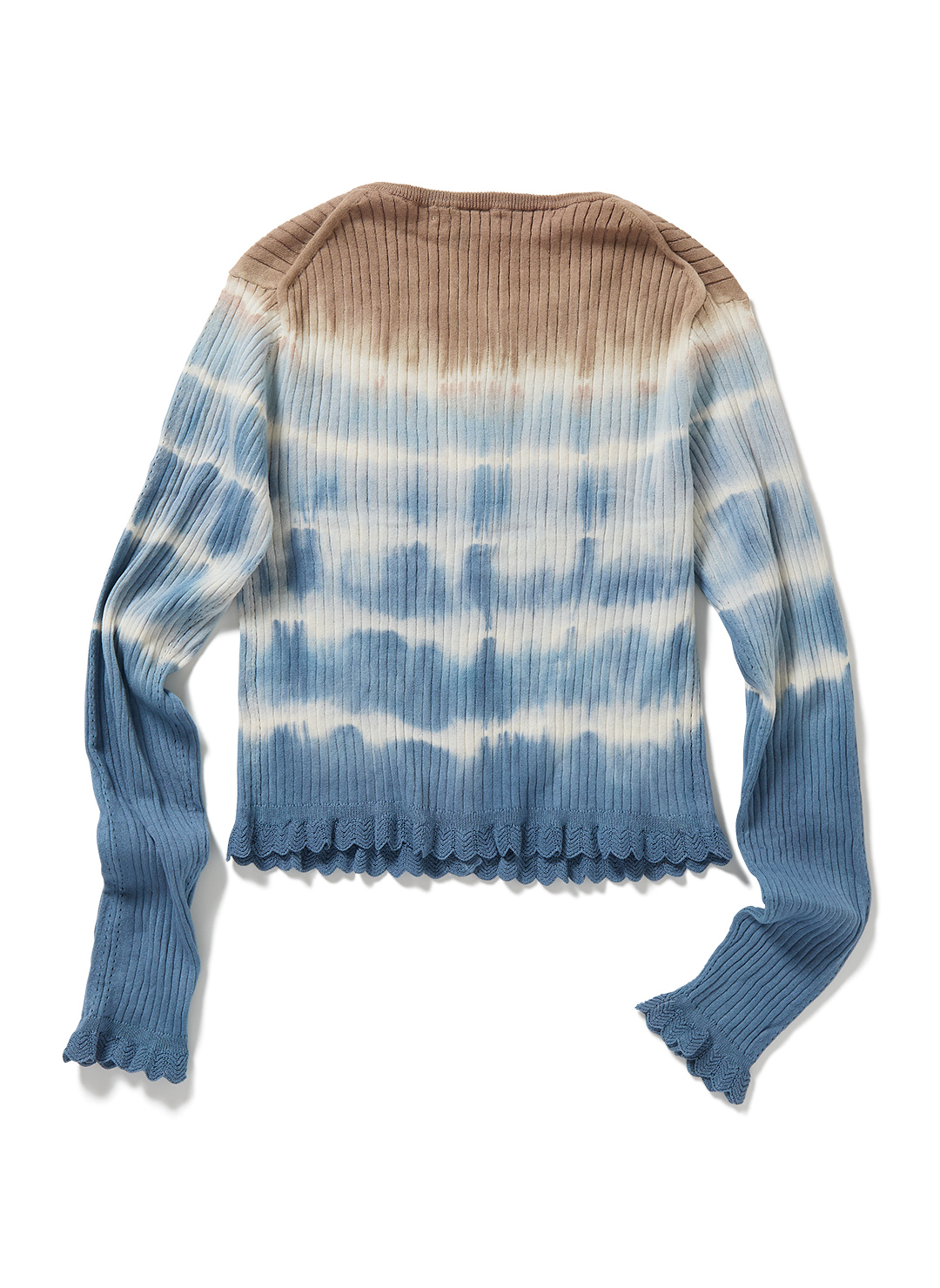 Dip-dye Rib Knit Cardigan 詳細画像 Blue 2