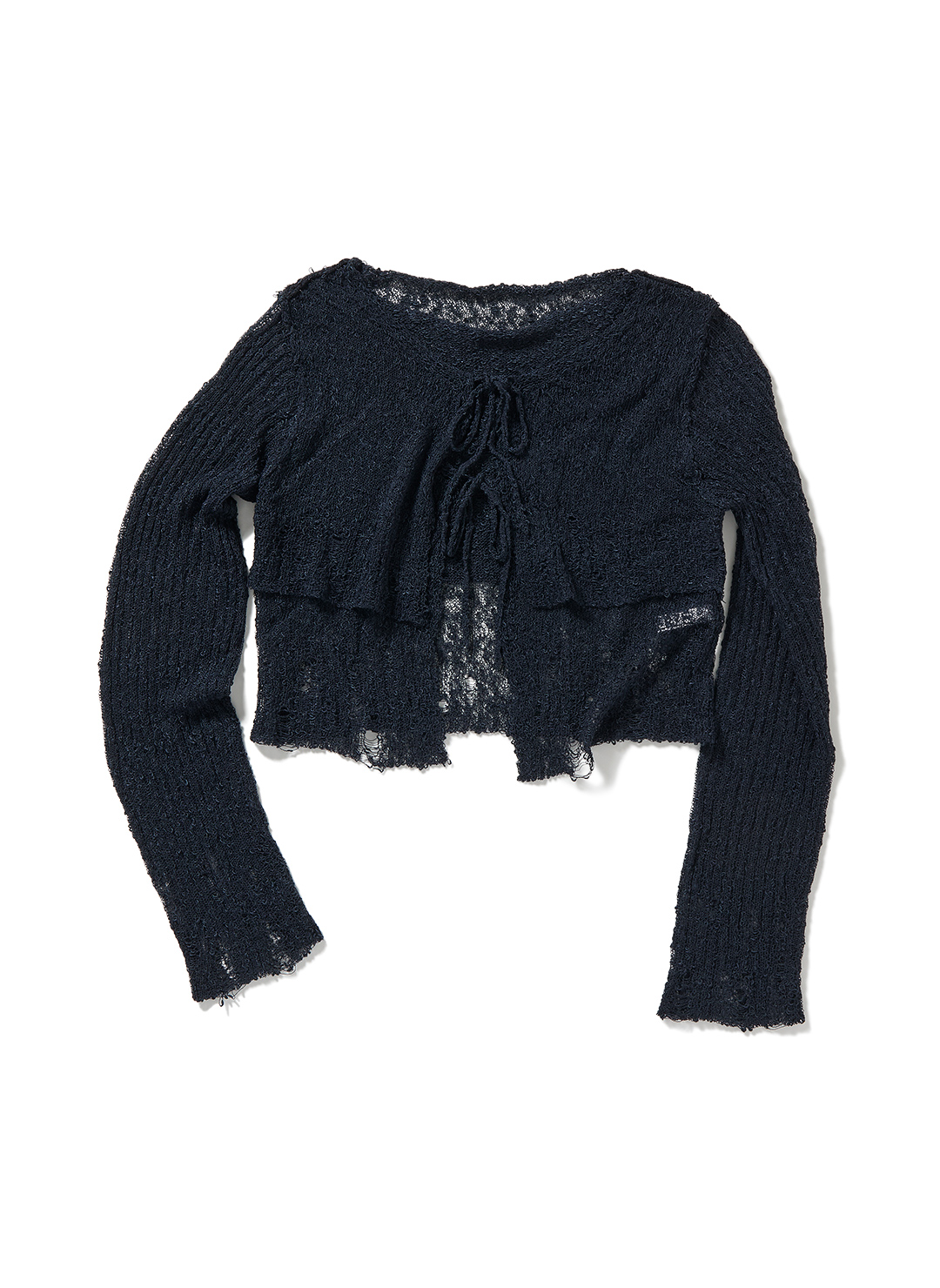 Double Sheer Cardigan 詳細画像 Navy 1