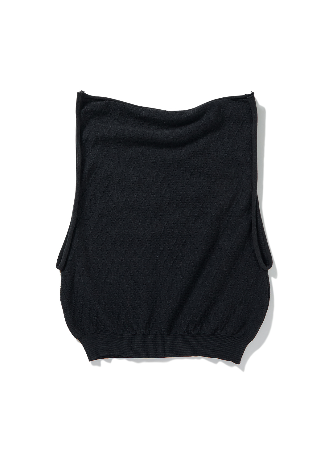 Line Neck Knit Vest 詳細画像 Black 2