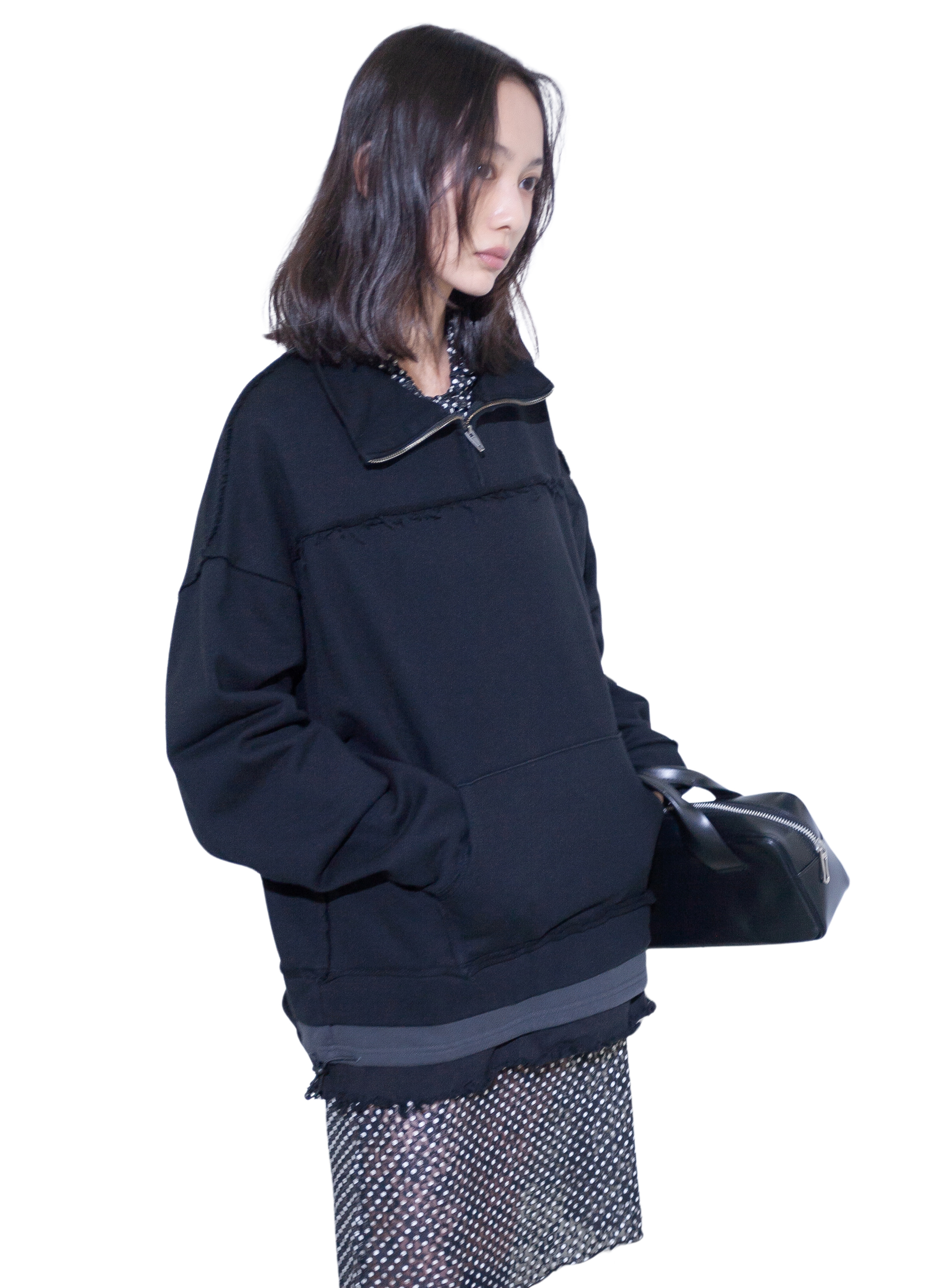 Anorak Layered Sweatshirts 詳細画像 Black 2