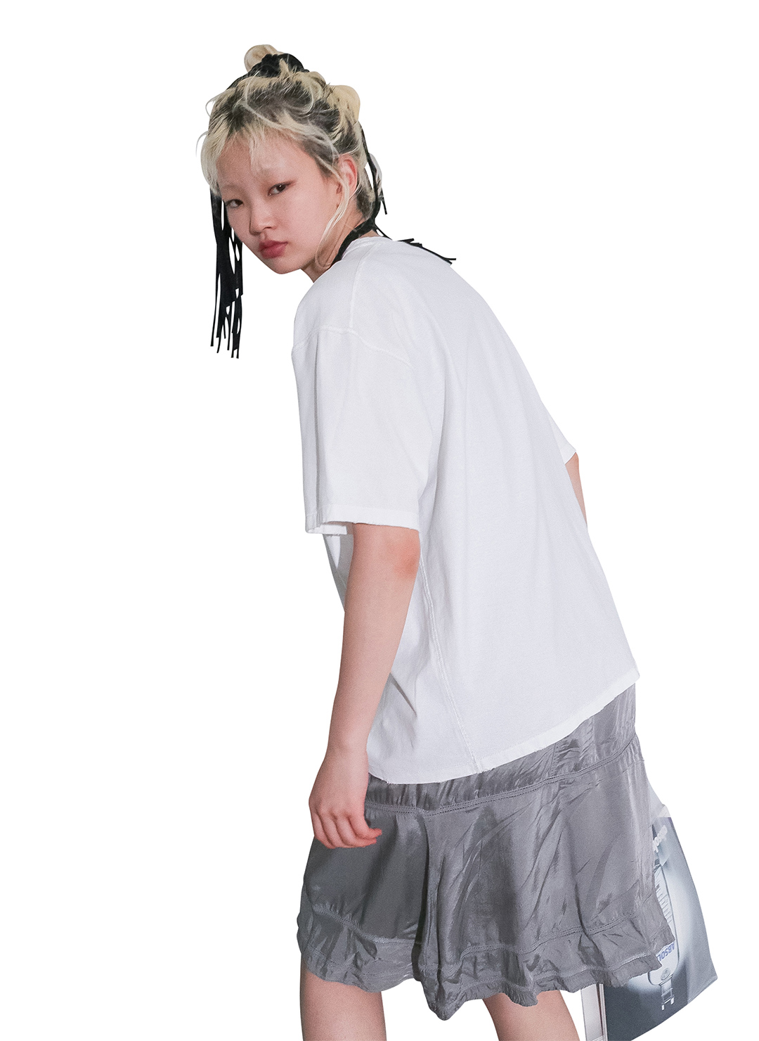 DISTRESS Slit Hole T-Shirt  詳細画像 White 5