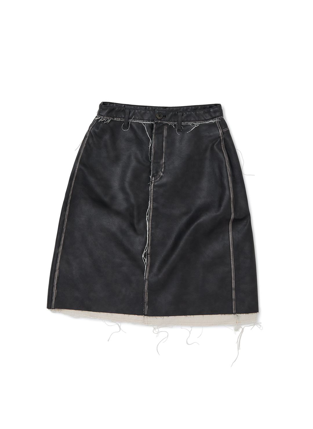 Washed Leather Skirt 詳細画像 Black 1