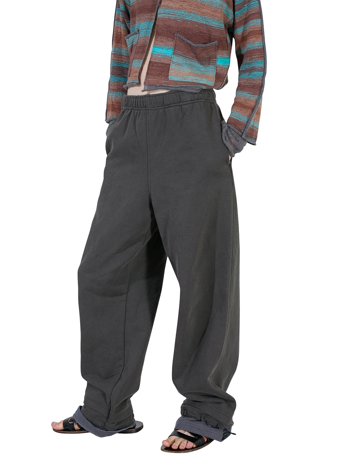 Step Layered Sweat Pants 詳細画像 Gray 1