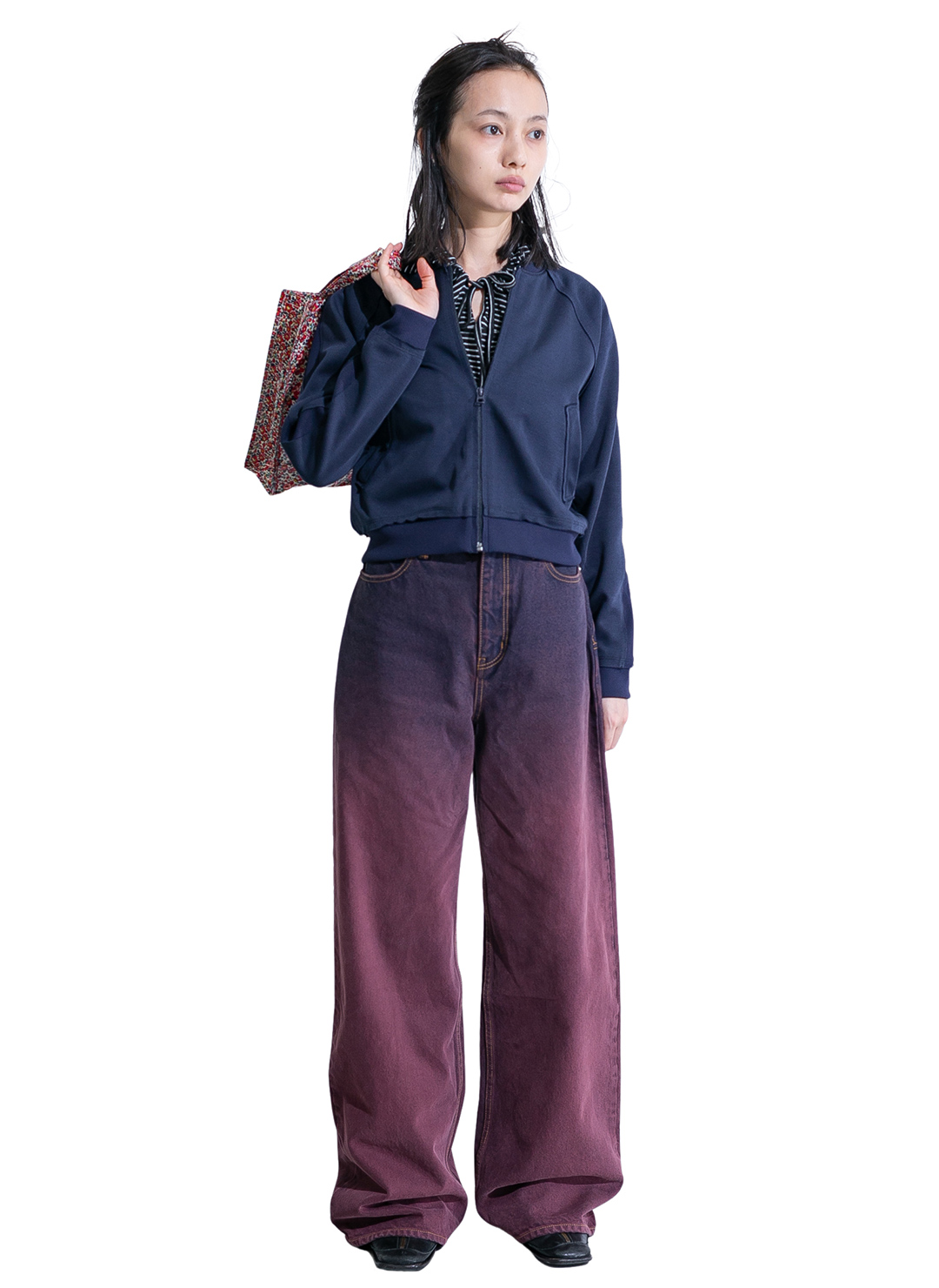 High-rise Wide-Leg Denim 詳細画像 Purple 3