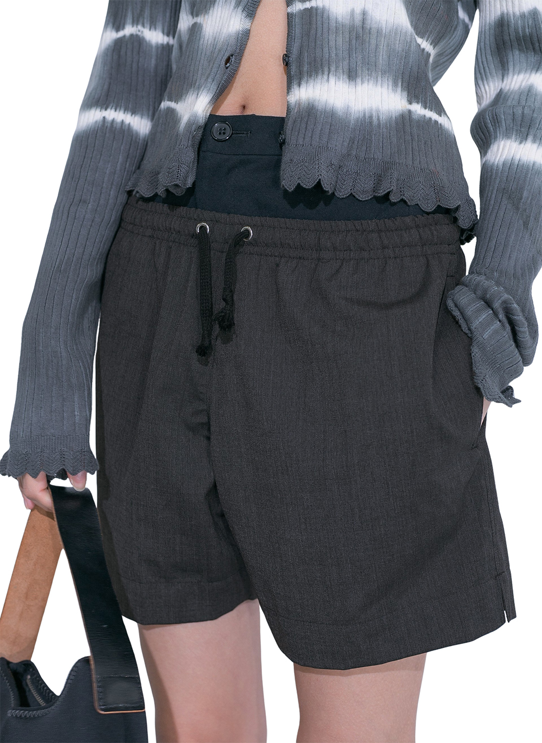 Layered Waist Shorts 詳細画像 Gray 1