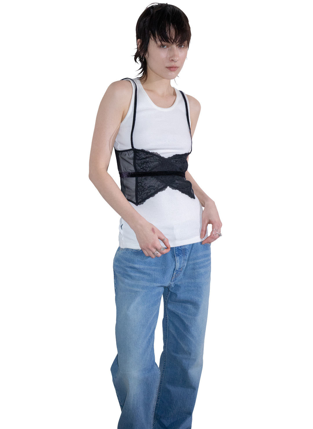 Strap Lace Bustier 詳細画像 Black 4