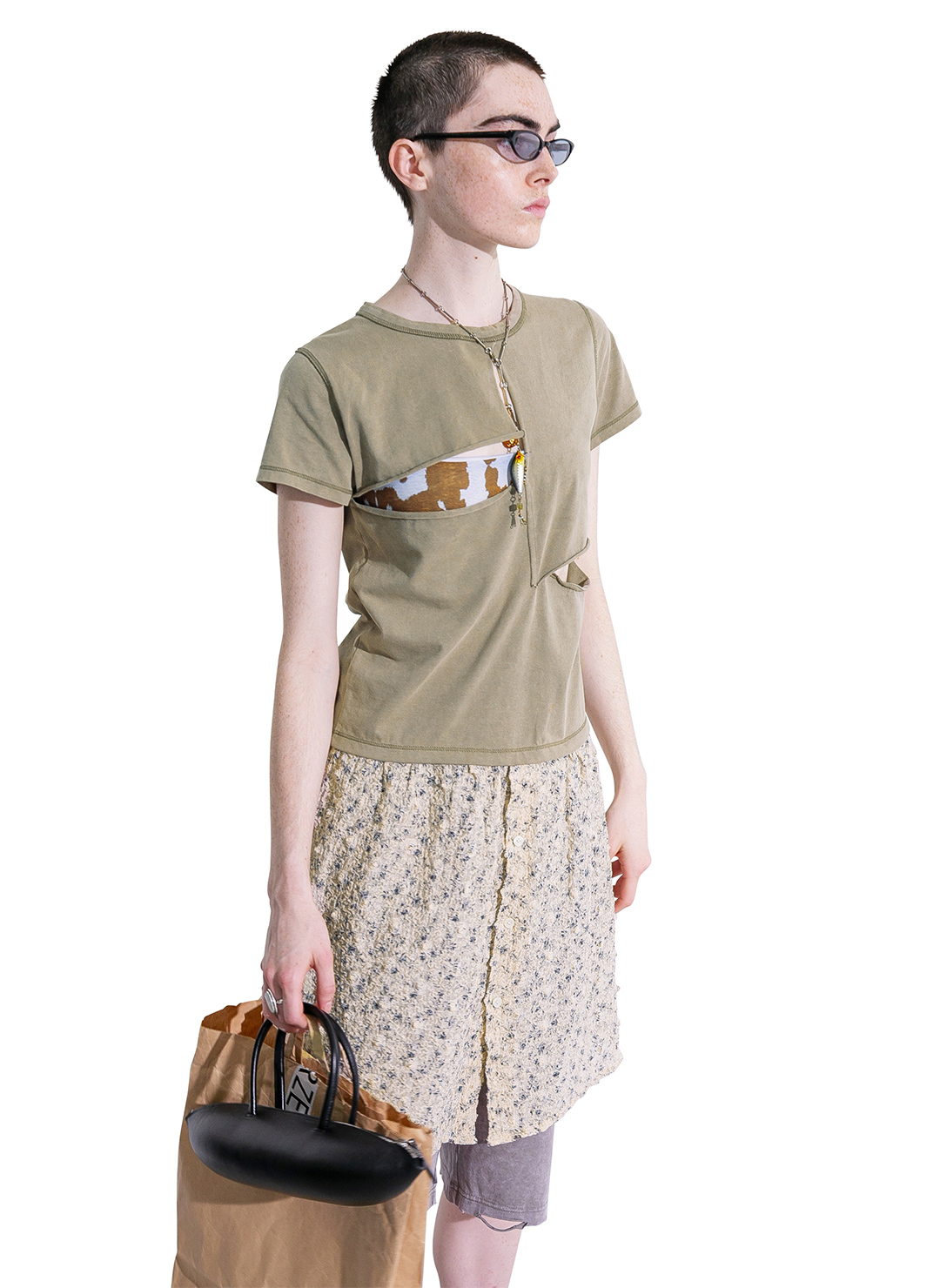 Combined T-Shirt Dress 詳細画像 Beige 2