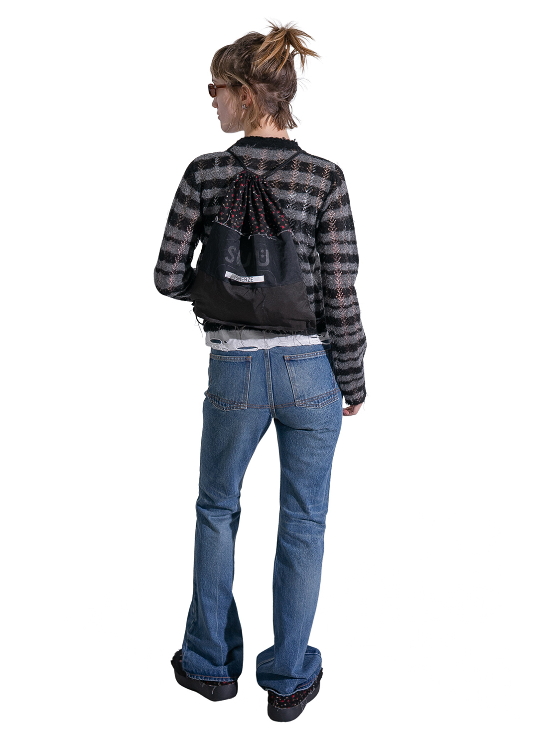 Thick Stripe Knit Cardigan 詳細画像 Black 3