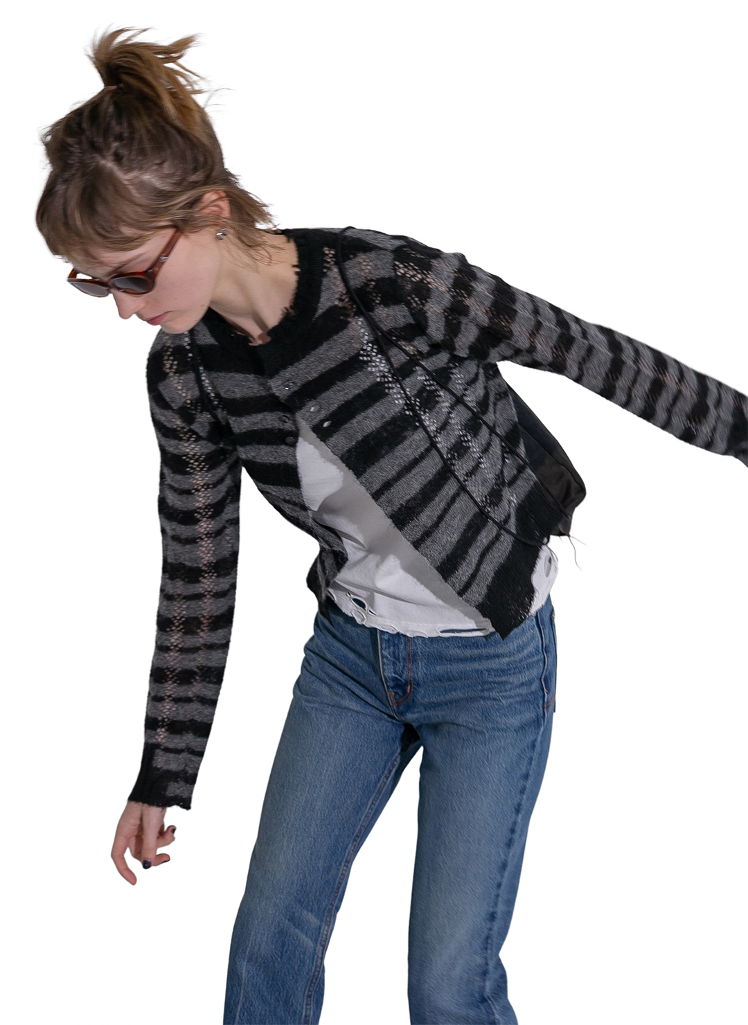 Thick Stripe Knit Cardigan