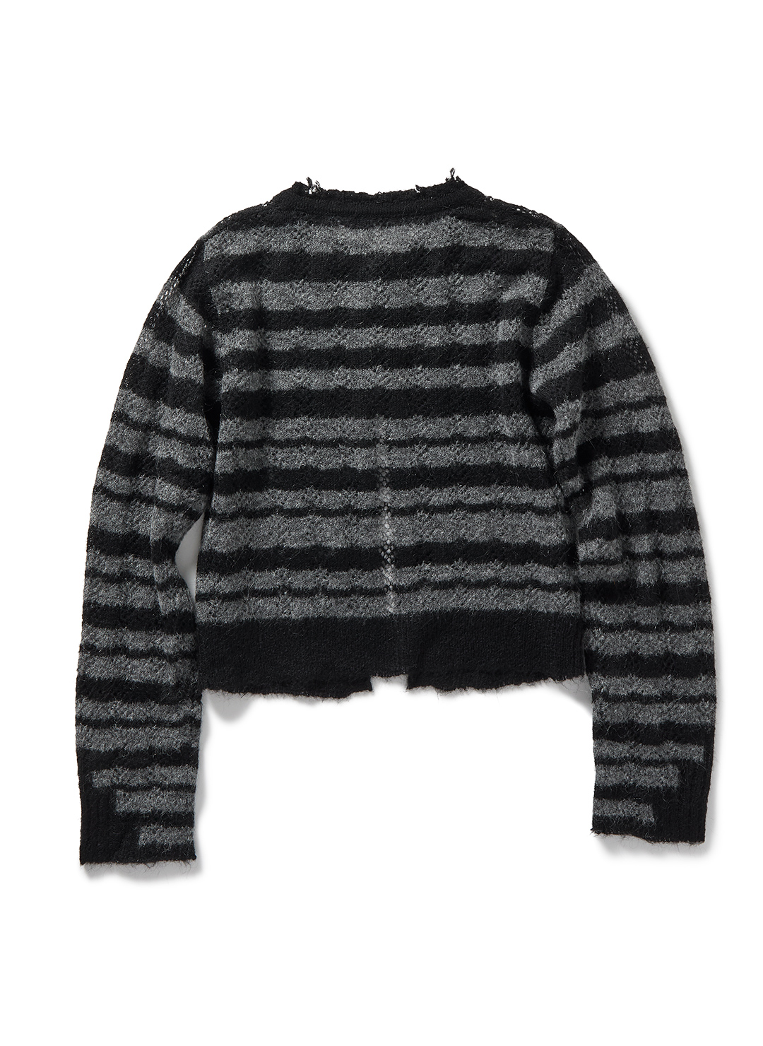 Thick Stripe Knit Cardigan 詳細画像 Black 2