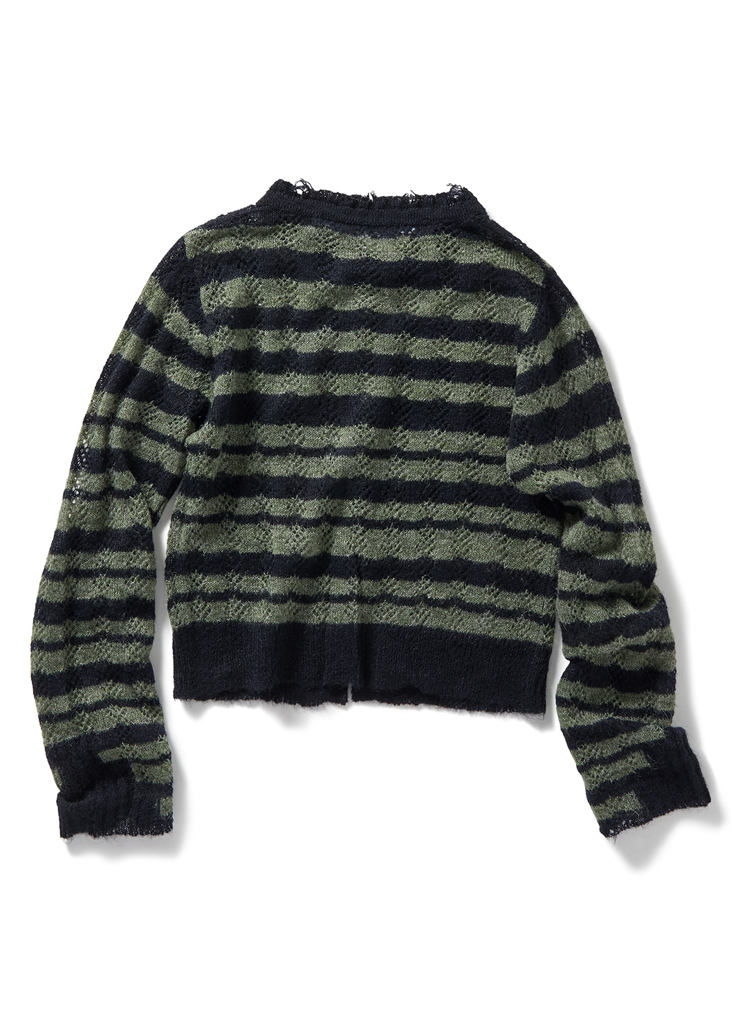 Thick Stripe Knit Cardigan 詳細画像 Navy 2