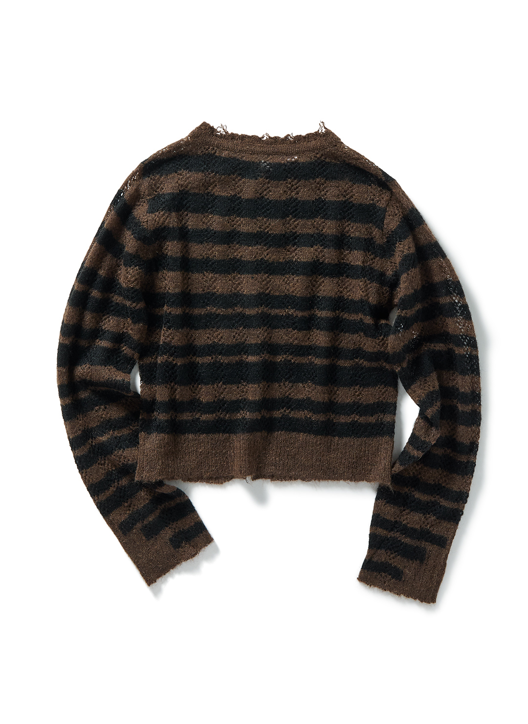 Thick Stripe Knit Cardigan 詳細画像 Brown 2