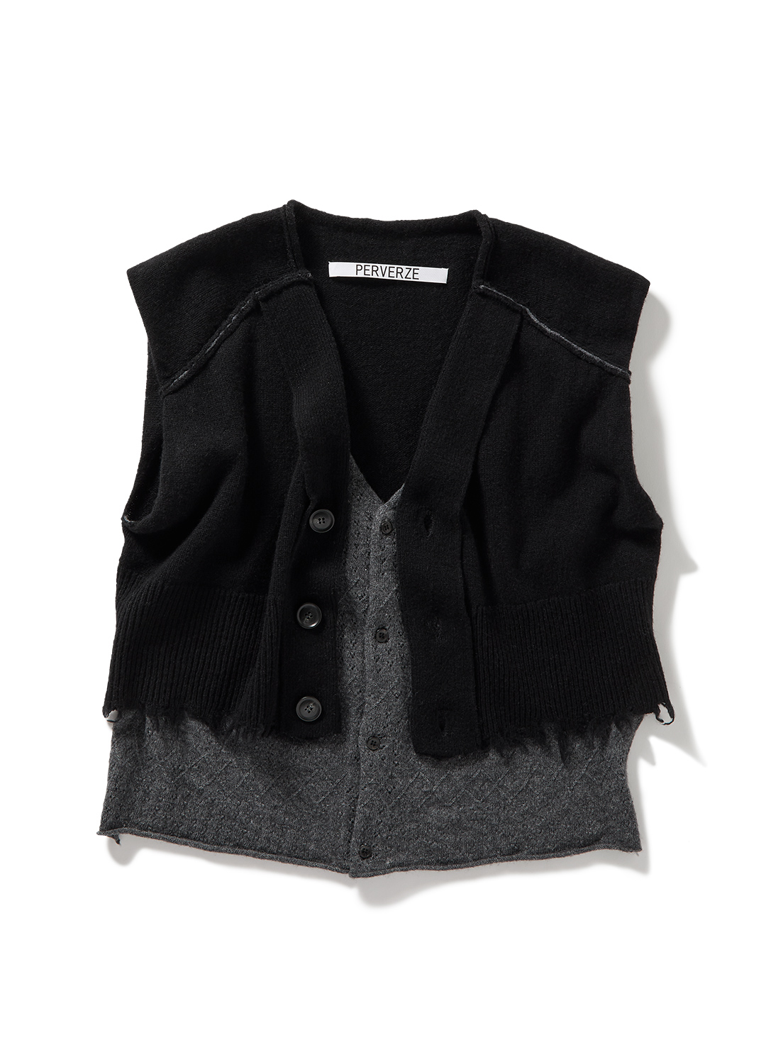 Lambs-wool Layered Knit Vest