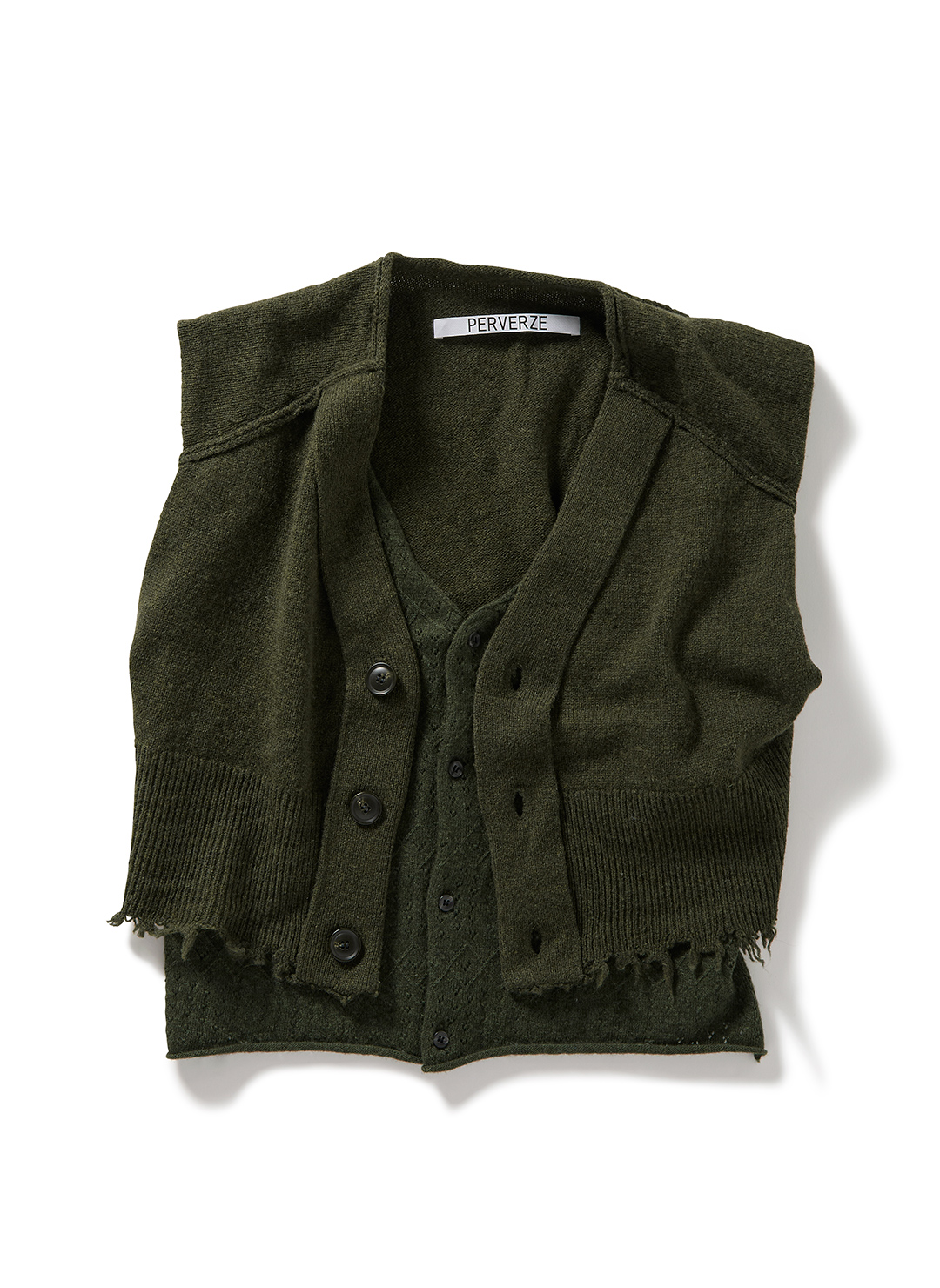 Lambs-wool Layered Knit Vest