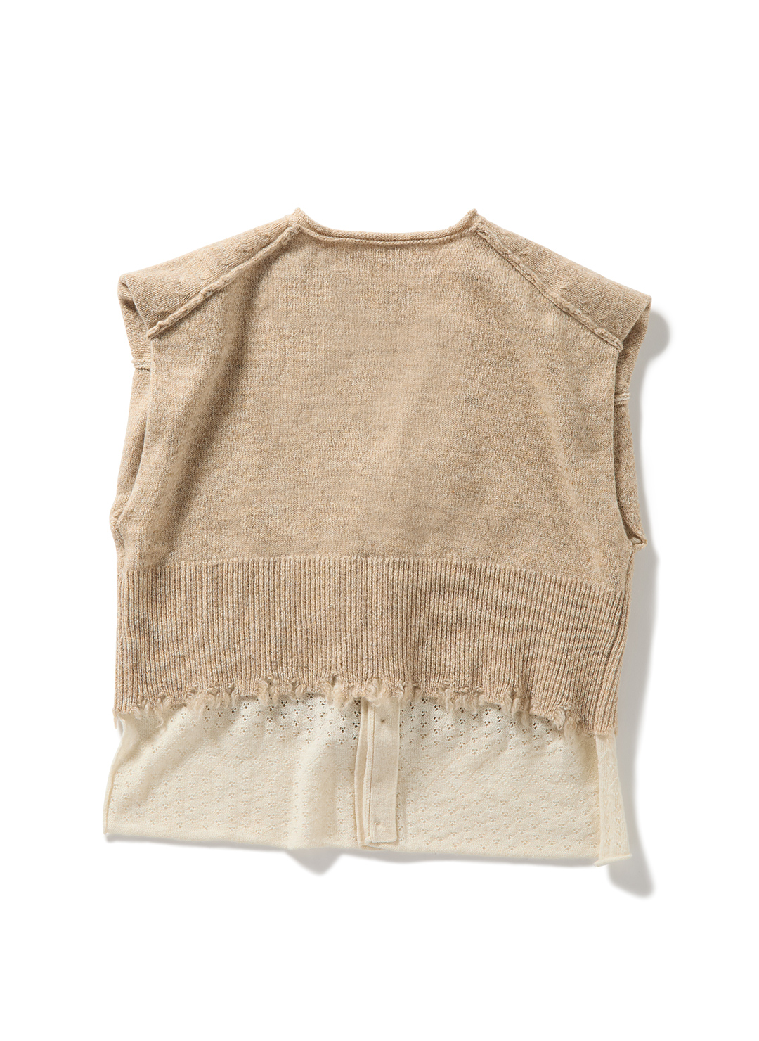 Lambs-wool Layered Knit Vest 詳細画像 Beige 2