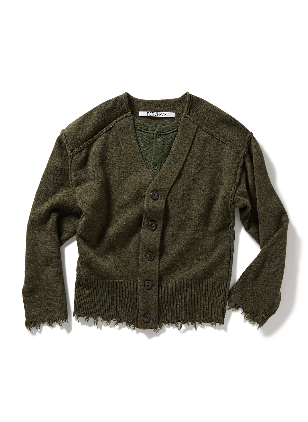 Lambs-wool Layered Knit Cardigan