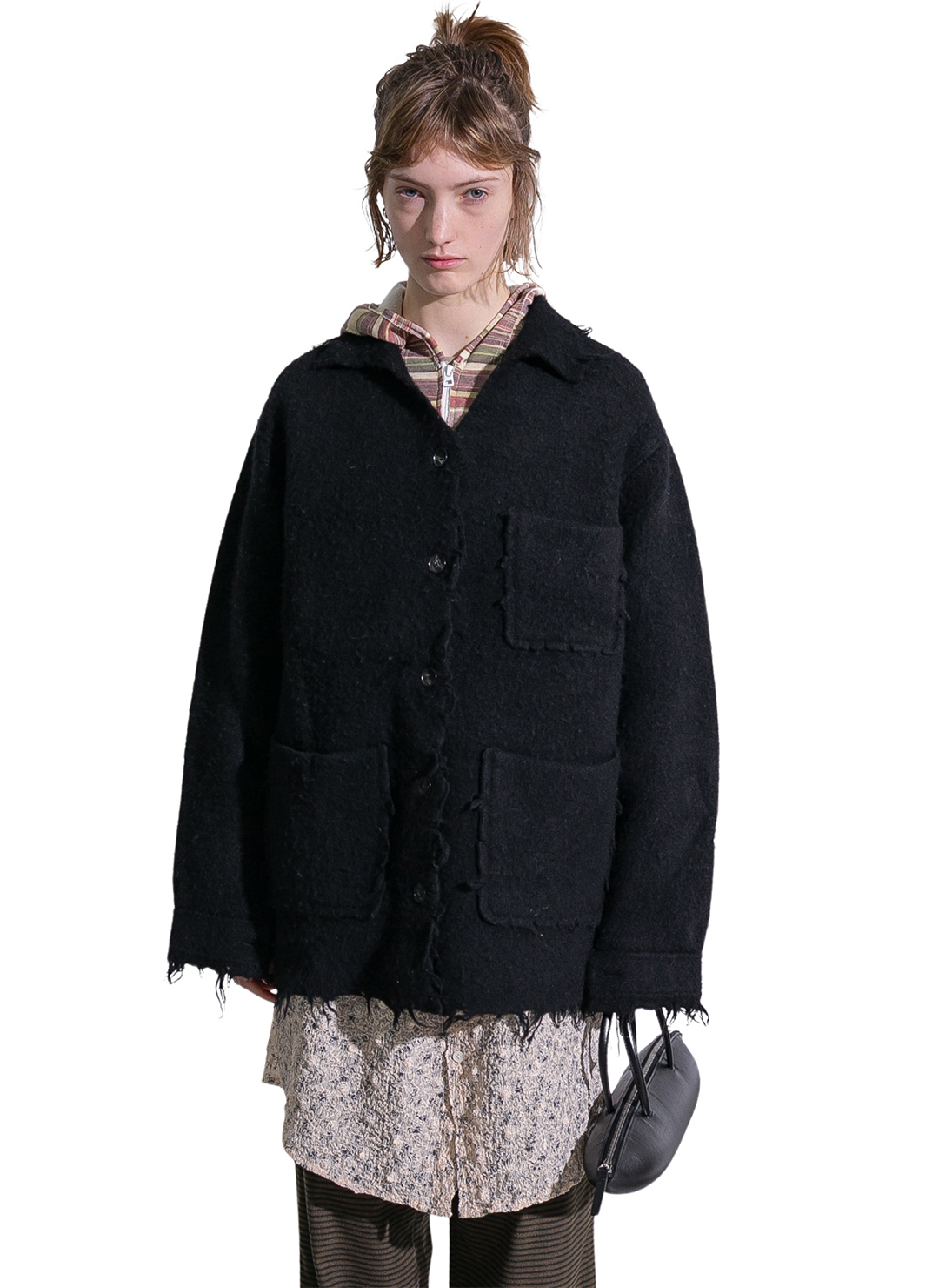 Crash Knit Coat 詳細画像 Black 1