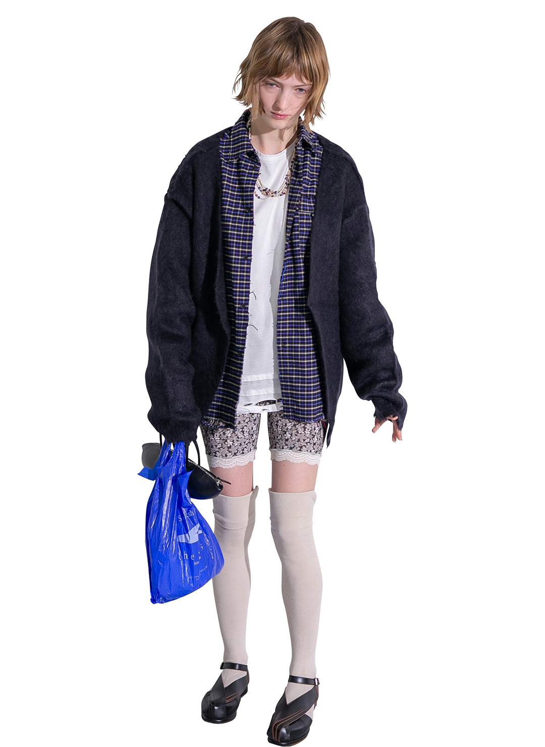 Wide Slit Cardigan 詳細画像 Black 3