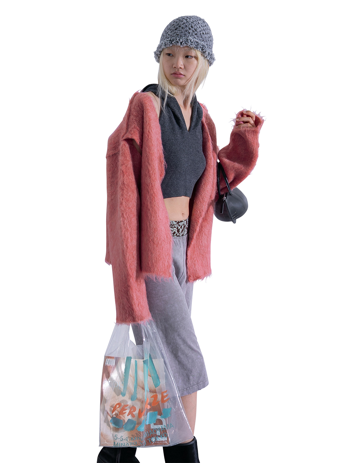 Wide Slit Cardigan 詳細画像 Pink 1