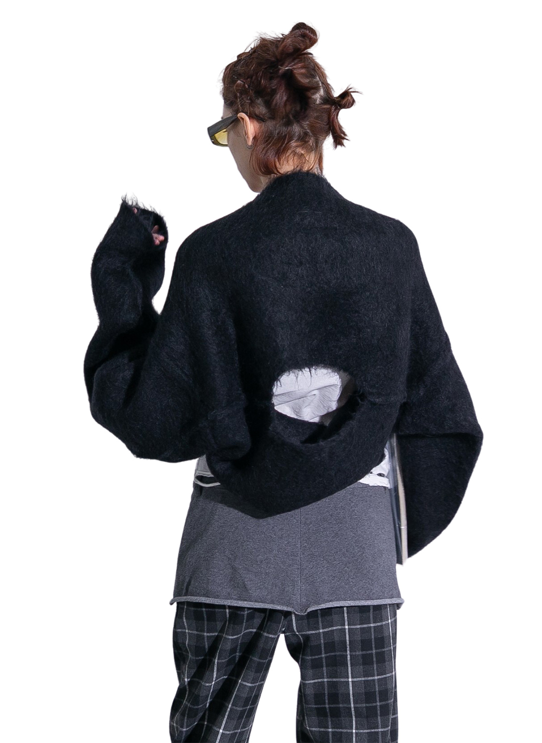 Wide Knit Top and Scarf 詳細画像 Black 4