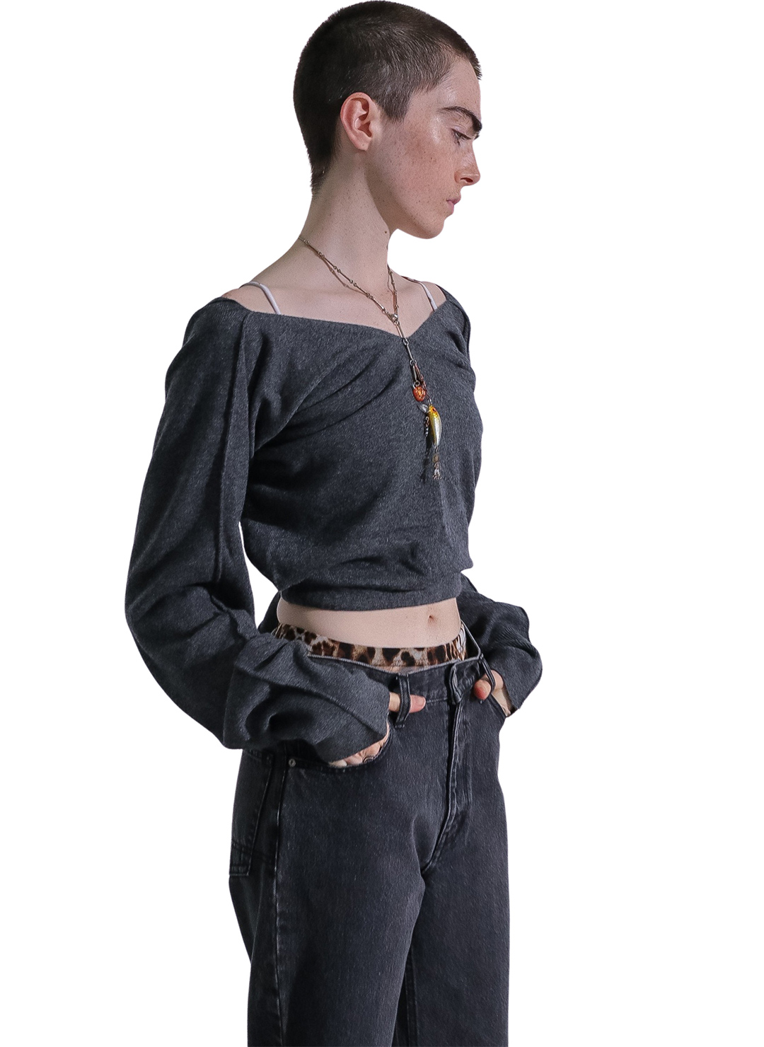 Multiple Knit Sleeve 詳細画像 Gray 3